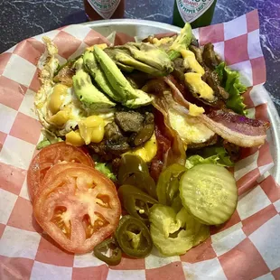 There&apos;s a Lb burger patty under all this
