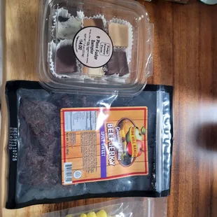 Fudge sampler, definitely the perfect amount for one or to share.  Jerky was tender and tasty
