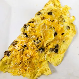 Sausage and cheese omelette