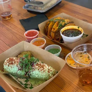 a table full of food