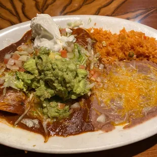 Azteca enchiladas with shredded beef