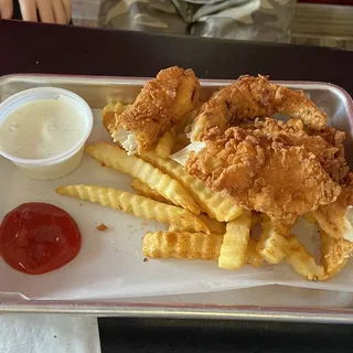 Buttermilk battered Chicken Tenders and Fries