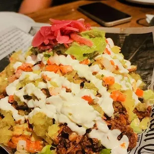 a plate of food on a table