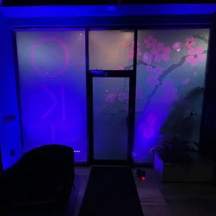 the entrance to the room