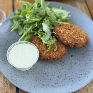 Two over cooked in bad oil with no crab flavor