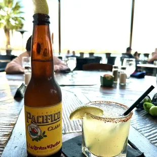 His (Pacifico) &amp; hers (Premium Fuego Margarita) - Salud!