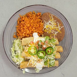 Rolled tacos plate