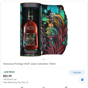 a bottle of hennessy private juice