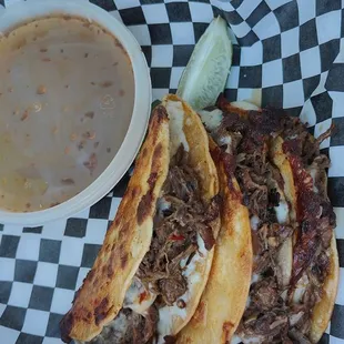 Taco basket Birria with consume...