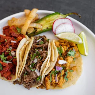 a plate of mexican food