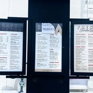 Drive-thru menu