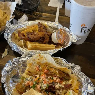 two plates of food