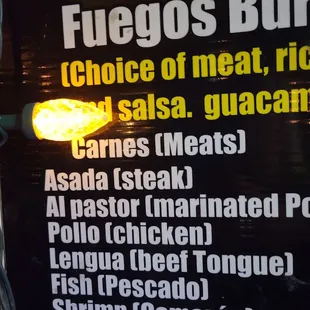 Your meat options