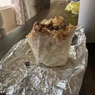 Pebble right next to the burrito
