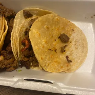 One taco had zero meat in it.