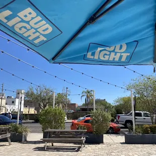 Umbrellas for shade.