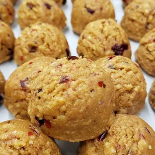 Protein Powerbites
Available flavors:
Vanilla
Chocolate 
PB&amp;J