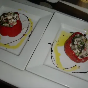 Roasted Red Pepper stuffed with Crab Salad