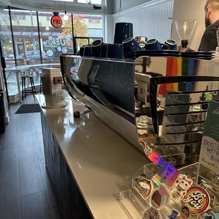 a coffee shop counter