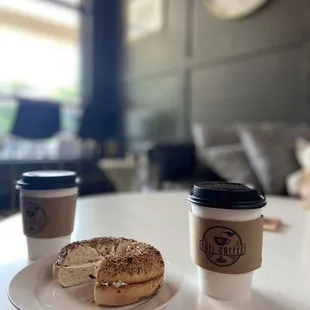 Coffee and everything bagel