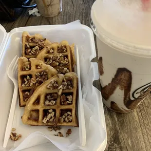 Protein waffle + Peanut butter cookie shake