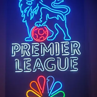 Neon Premier League sign