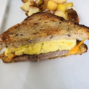 Breakfast Sandwich split