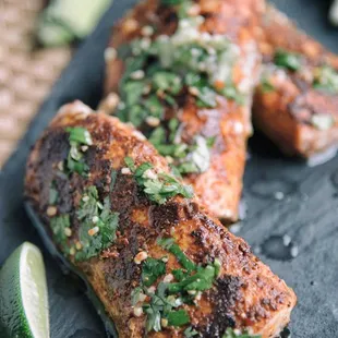 Wild caught blackened Mahi Mahi.