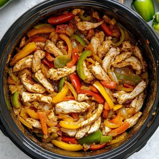 Pasture raised chicken fajitas.