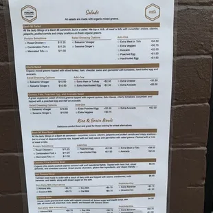 menu