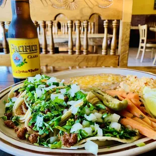 a plate of mexican food