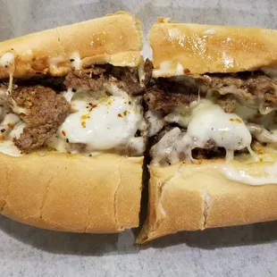 Cheesesteak Sub with just meat and  provolone cheese