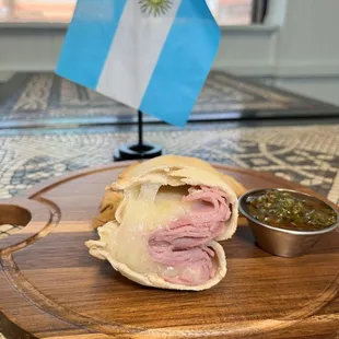 Ham and cheese empanada