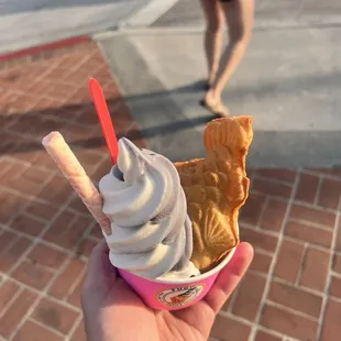 Taro and horchata swirl