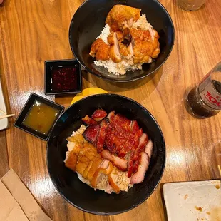 Bbq combo &amp; duck over rice.