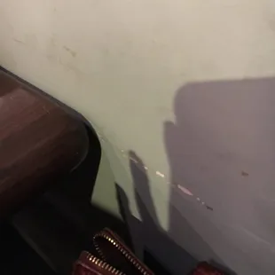 Grime on the wall of out booth