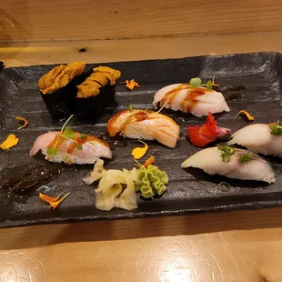 Uni (top), Toro sampler (middle) and Mackerel (bottom)