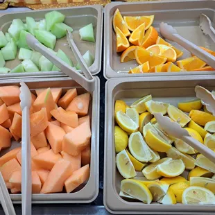 Fruits.... Cantaloupe, Honeydew, Lemons  &amp; Oranges