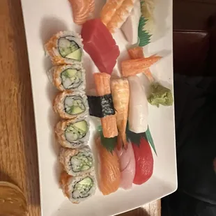Sashimi and sushi dinner