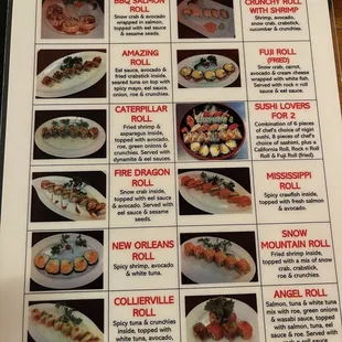 Page 2 of 3 of sushi photo menu