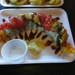 A roll named after the restaurant. Definitely worthy of its name, must try the number 1 specialty roll, the Fuji Roll!!