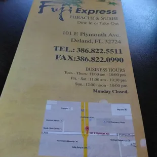 menu