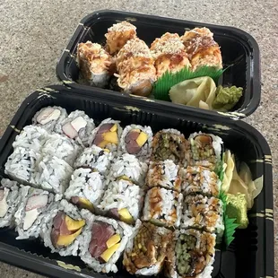 Top : Fuji Roll Bottom: Crabmeat Creamcheese Roll, Tuna mango roll, Eel Cucumber Roll