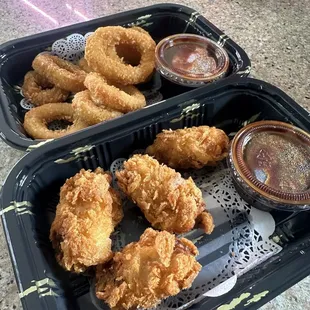 Crispy Oyster and Crispy Calamari