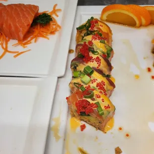 sashimi, sushi, sushi and sashimi, food
