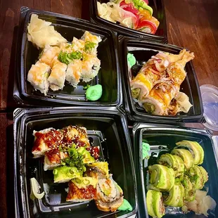Rainbow Roll  Super California Roll  King Kong Roll  Tiger Roll Caterpillar Roll