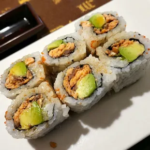 Super Duper Roll: grilled salmon, avocado &amp; masago.