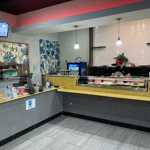 the inside of a restaurant