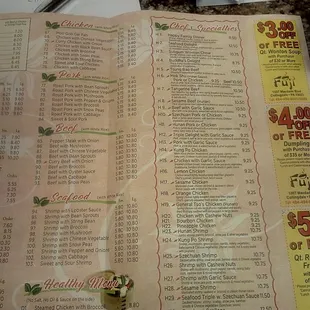 menu