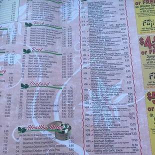 menu